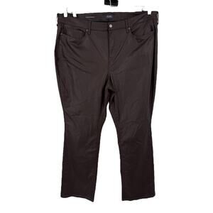 NYDJ Coated Marilyn straight jeans brown plus size 24W